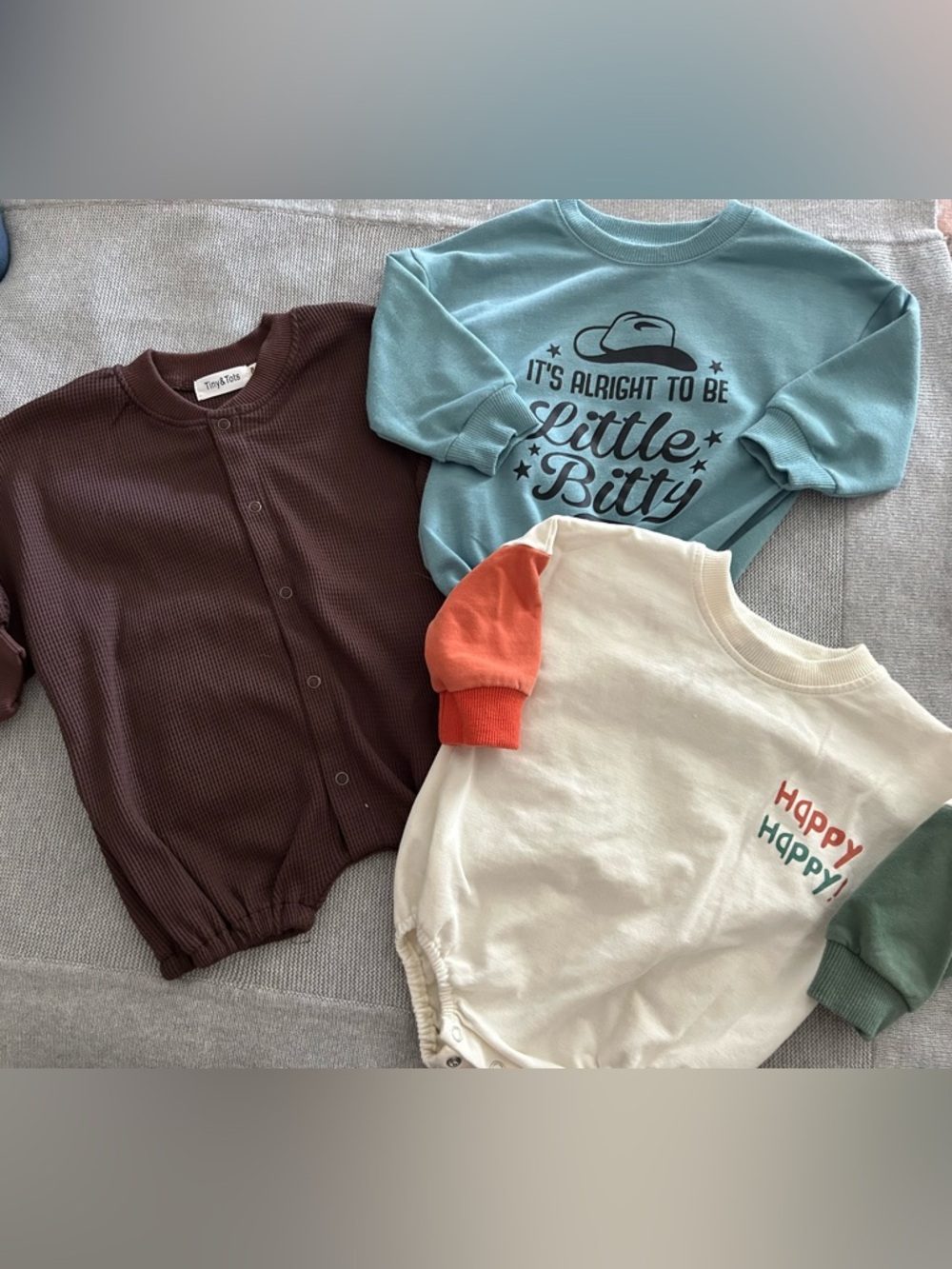 Baby boy bundle: Long-Sleeve bubble Shirt Set 6-12 months